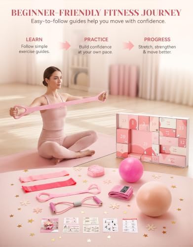 2026 Christmas Advent Calendar for Women, 24 Day Yoga Pilates Gift Set