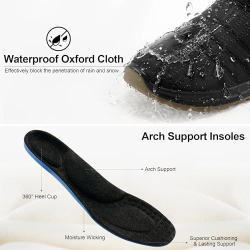 Winter Snow Boots for Women 2026: All-day Comfort Warm Fur Lined Mid Calf Hook Loop Waterproof Outdoor Shoes for Walking