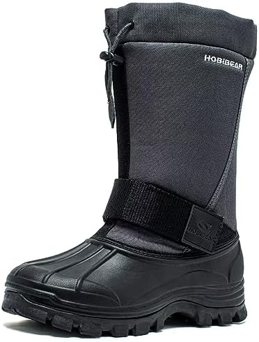 HOBIBEAR Men's Waterproof Snow Boots, Insulated Pull-On Winter Boots
