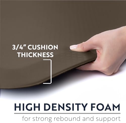 KANGAROO Anti Fatigue Mats for Kitchen Floor, 70x24 Runner, 3/4 Inch Cushioned Ergonomic Mat, Reduce Foot Pressure, Waterproof Comfort Rug for Under Sinks, Office Standing Desk, Store Floors, Coffee