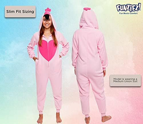 Funziez! Slim Fit Adult Onesie - Animal Costume - Plush Unisex Halloween One Piece Cosplay Suit for Women and Men