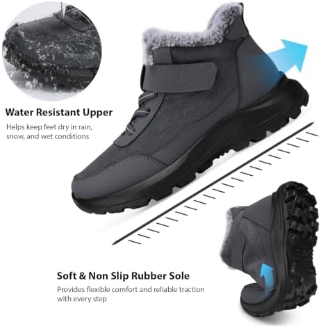 SHIBEVER Snow Boots Women Warm: Winter Fur Lined Ankle Booties