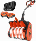 VOLTASK 48V 13.5 Inch Brushless Cordless Snow Shovel, Electric Snow Blower Battery Powered with Adjustable Plate, 2 * 24V 4.0Ah Battery & Quick Charger, Lightweight for Driveways, Sidewalks, Decks