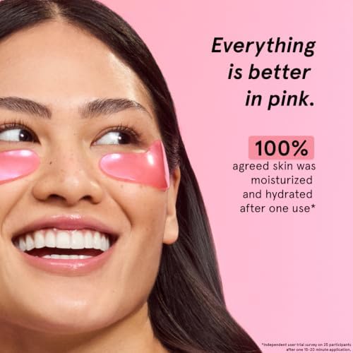 grace & stella Award Winning Under Eye Mask - Reduce Dark Circles, Puffy Eyes, Undereye Bags, Wrinkles - Gel Under Eye Patches - Small Birthday Gifts - Vegan Cruelty-Free (Pink, 6 Pairs)