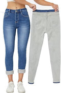 Yehopere Women's Winter Fleece Lined Jeans Slim Fit Warm Skinny High Waist Denim Jean