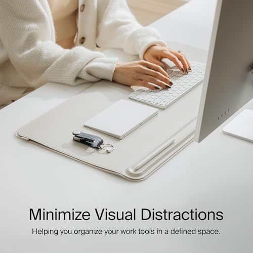 Orbitkey Slim Leather Desk Mat - Stone Desk Pad