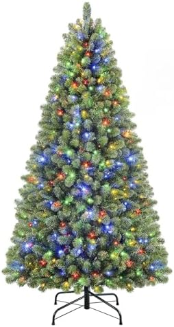 7.5FT Artificial Prelit Classic Christmas Tree with Remote Control,Timer