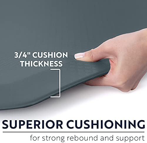 KANGAROO Cushioned Anti Fatigue Kitchen Mats for Floor, 24x70 Charcoal