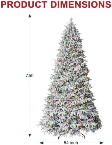 Hykolity 7.5 ft Prelit Premium Christmas Tree with 650 Multicolor LEDs