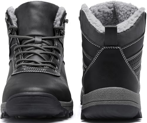 Mens Winter Snow Boots Warm Fur Lined Shoes Big Size 14-18