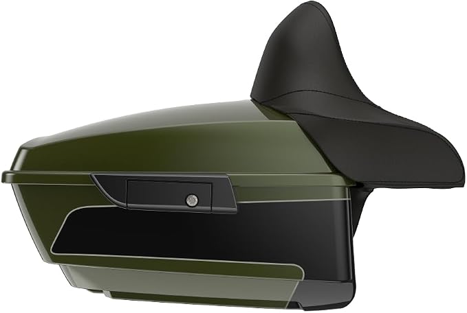 Advanblack 2026 Road Glide Olive Steel Metallic/Vivid Black King Tour Trunk Pack+Wrap-Around Backrest Pad Fits For Harley Touring CVO Road King Street Glide Electra Glide Ultra Limited 1997-2026