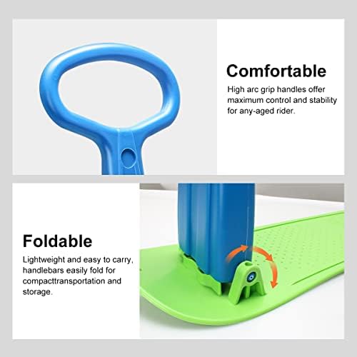 Snow Scooter Sled for Kids Winter Outdoor Sports, Fold-up Snowboard with Handlebar, Plastic Ski Scooter Lightweight & Wear-Resistant for Boys Girls, 36inch
