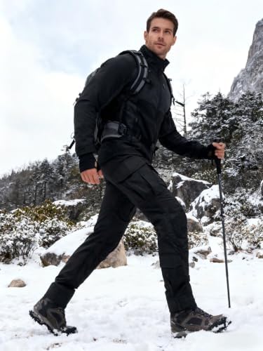 TRGPSG Men's Fleece Lined Hiking Pants Winter Tactical Pants