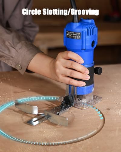 AVID POWER Compact Wood Router Tool for Woodworking 630W 5.3 Amp, Trim Bits