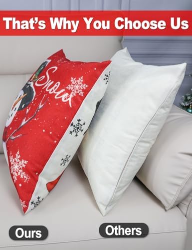 multiwins Christmas Pillow Covers 16x16 4Pcs Double-Sided Print Home Decor
