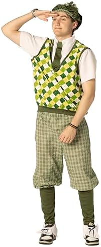 Rasta Imposta Old Tyme Golfer Costume, Green, Men's Size 38-44