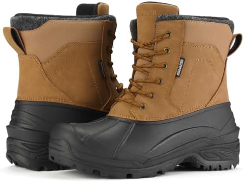 Men's Snow Boots, Insulated Waterproof Winter Duck Boots