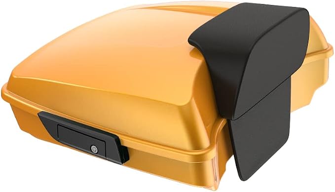 Advanblack Road Glide Tour Trunk Pack Silver Flux Razor Tour Trunk Pack Backrest Pad for '97-'25 Harley Touring Road King Street Glide Electra Glide CVO models
