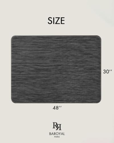 BARoyal Office Chair Mat for Hardwood Floor Under Desk Computer Rolling Chair Mat for Wood/Tile Floor Non-Slip Heavy Duty Desk Rug PVC Plastic Hard Floor Protector 30" x 48"(Metallic Black)