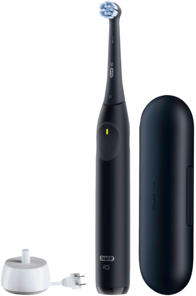 Oral-B Rechargeable Electric Toothbrush, iO Limited Simple Clean, 3 Cleaning Modes, Automatic Pressure Sensor to Protect Gums, Travel Case, Night Black (Pack of 3)