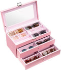 ProCase 3-Layer Sunglasses Storage Organizer -Pink