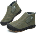 Mens Snow Boots Winter Velcro Water Resistant Fur Lined Slip On Ankle Boot