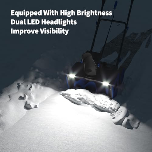 Cordless Snow Blower - 20 Inch Electric Snow Thrower with Dual 20V 4.0Ah Batteries & Charger, Brushless Motor, 25FT Throwing Distance, 12in Deep Cleanup, Dual LED Lights, for Sidewalks & Driveways