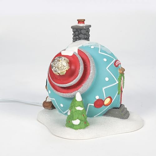 Department 56 North Pole Village Bauble's Ornament House Light Up Building, 5 Inch, Multicolor