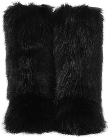 CELNEPHO Faux Fur Boots Knee High Furry Boots Fuzzy Winter Snow Shoes Flats
