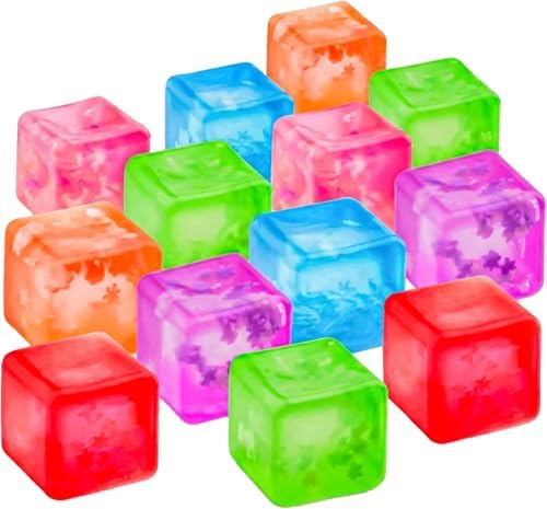 KatchOn, Pack of 24, Bean Fidget Spinners with Sparkle Squishy Cube Bundle - Birthday Party Favors for Kids 8-12, Treasure Box Toys for Classroom Goodie Bags Stuffers for Kids