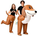 Two-Person Couples Inflatable Dachshund Dog Costume for Adults