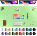 Aothia Faux Leather Desk Mat - Large Mouse Pad, Non-Slip PU Leather Blotter, Waterproof Writing Surface for Office and Home (Foam Green, 63" x 24")