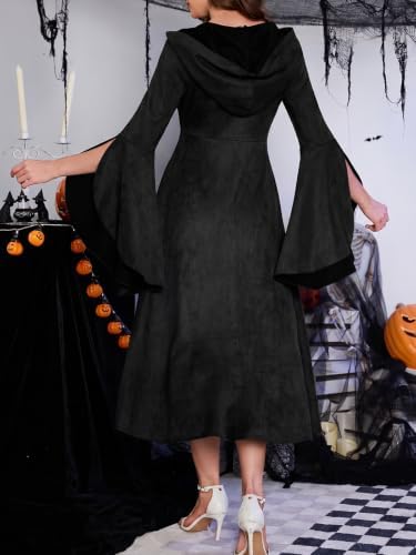 Wenrine Womens Gothic Witch Costume Renaissance Vampire Dress For Halloween