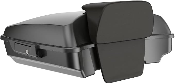 Advanblack Road Glide Tour Trunk Pack Gray Haze Razor Tour Trunk Pack Backrest Pad for '97-'25 Harley Touring Road King Street Glide Electra Glide CVO models