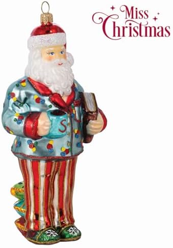 Miss Christmas 2026 Collection Santa Claus Blown Glass Christmas Tree Ornament (Santa the Day After Christmas)