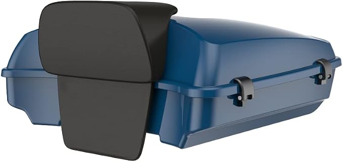 Advanblack Road Glide Tour Trunk Pack Reef Blue Razor Tour Trunk Pack Backrest Pad for '97-'25 Harley Touring Road King Street Glide Electra Glide CVO models