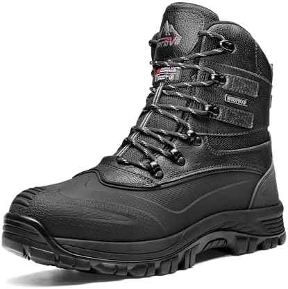 NORTIV 8 Men's Insulated Waterproof Winter Snow Boots