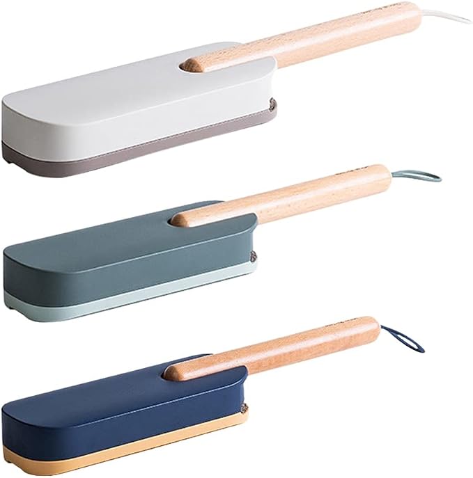 Electrostatic Lint Remover Handheld Hair Removal Brush Household Bedroom Clean Dust Reusable Sofa Clothes Self-Cleaning Sticking(Gray-As Shown)