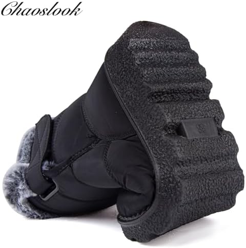 Womens Snow Boots Leather Winter Warm Boots Platform Ankle Booties