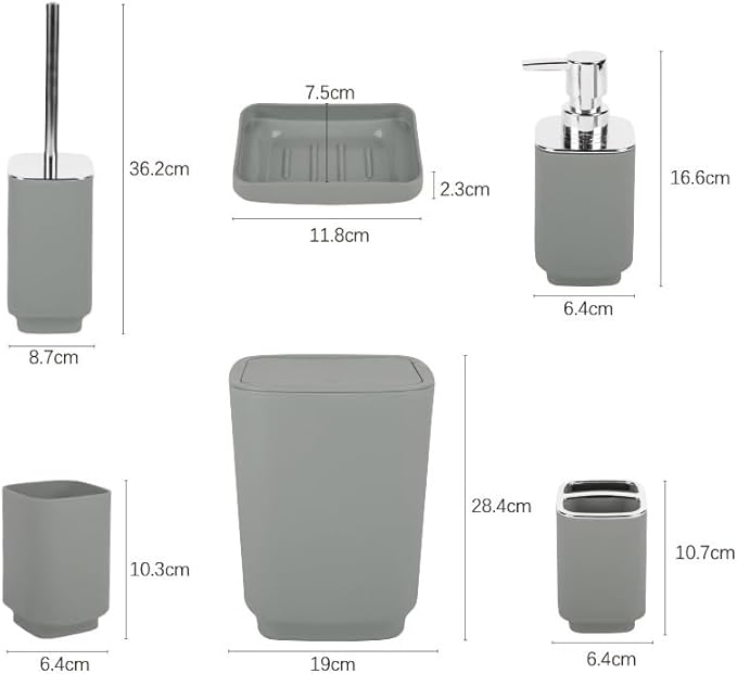 Mouthwash Cup Toothbrush Holder Trash Can Toilet Brush Bathroom Storage Toiletry Set