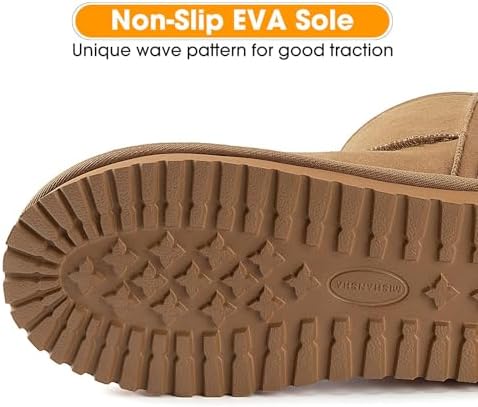 Mishansha Suede Winter Snow Boots for Women Warm Faux Fur Lined Waterproof
