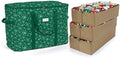 Covermates Keepsakes Adjustable Ornament Storage Bag – Heavy-Duty Polyester, Padded Dividers & FlexGrid Trays – Protective Holiday Ornament Organizer with Handles & Label Window, Green Snowflake