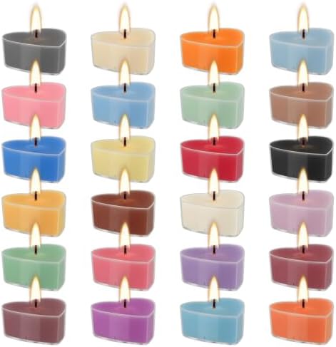 2026 Advent Calendar Gift Set, 24 Heart-Shaped Tea Light Candles