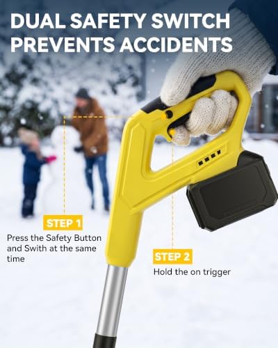 Cordless Snow Shovel Electric 12 inch, 2×4 Ah Brushless Snow Blower Removal