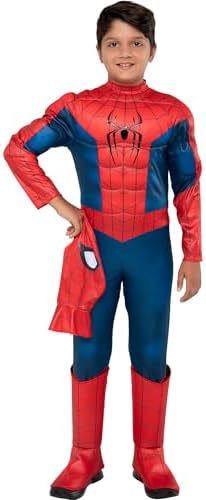 MARVEL Spider-Man Brand New Day Official Youth Halloween Costume - Premium Quality Padded Jumpsuit with Pull On Fabric Mask