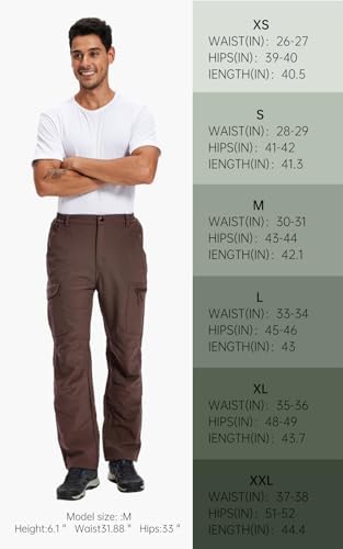 Men's Snow Pants Ski Softshell Warm Outdoor Fleece Lined Insulated Waterproof Winter Work Travel Hiking Pants
