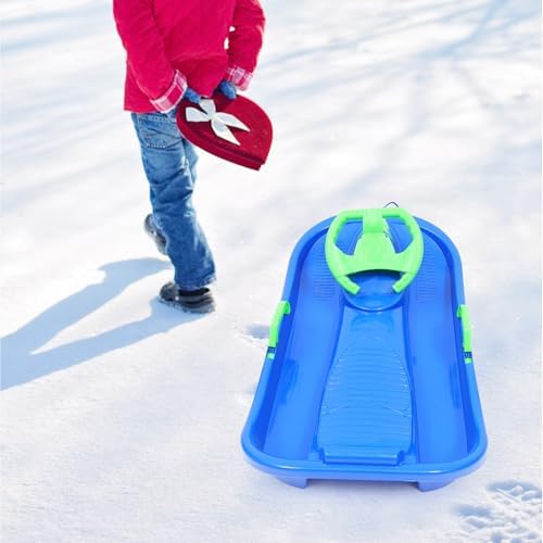 Winter Season Ski Sled with Steering Wheel and Brakes for Boy Girl