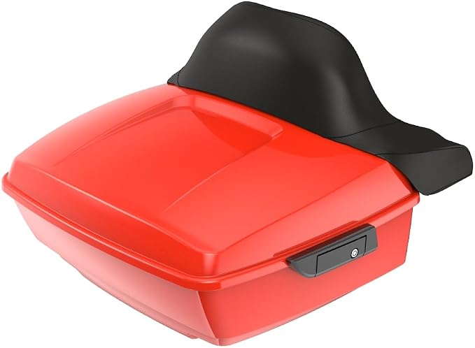 Advanblack Road Glide Tour Trunk Pack Laguna Orange King Tour Trunk Pack Luggage +Wrap-Around Backrest Pad for '97-'25 Harley Touring Road King Street Glide Electra Glide CVO models