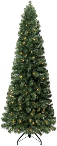 Naomi Home Vienna 9ft Prelit Slim Artificial Christmas Tree with Lights