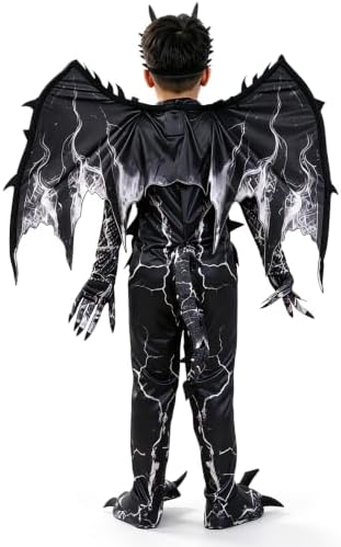 Kids Dragon Costume, Boys Dragon Halloween Costume with Mask, Wings & Tail
